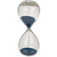 Zandloper 5 minuten - blauw zand - 12,5 cm - van glas - Decoratie of spel zandlopers