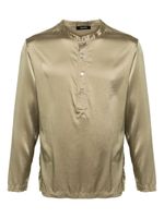 TOM FORD long-sleeved silk pajama shirt - Vert - thumbnail