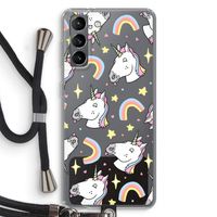 Rainbow Unicorn: Samsung Galaxy S21 Transparant Hoesje met koord