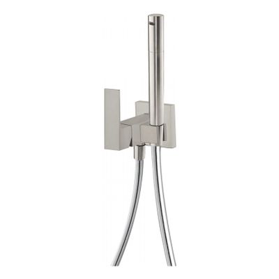 Bidetkraan met handdouche Tres Cuadro | Opbouw | Mengkraan | 1-hendel | Vierkant | RVS look