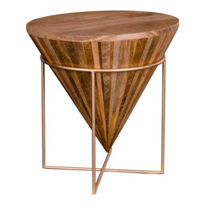 Peters - Hapur Salontafel - Natuurlijk mango hout - Staal - 45x45cm