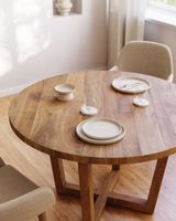 Kave Home Kave Home Nahla, Ronde tafel nahla van massief acaciahout met een natuurlijke afwerking Ø 120 cm (mtk0010) - thumbnail