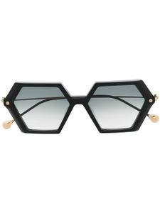 Yohji Yamamoto lunettes de soleil à monture oversize - Noir