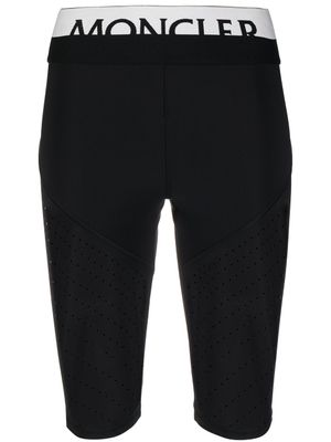 Moncler short de cycliste à détails de perforations - Noir