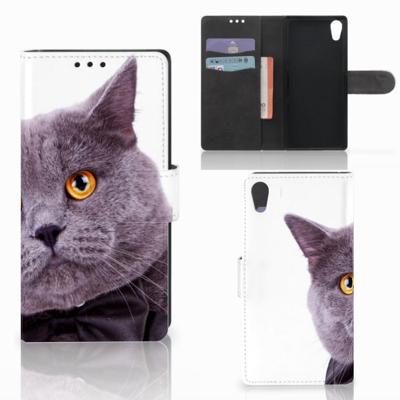 Sony Xperia XA1 | Telefoonhoesje | Met pasjeshouder | Kat