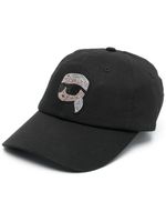 Karl Lagerfeld casquette Ikonik à ornements strassés - Noir - thumbnail