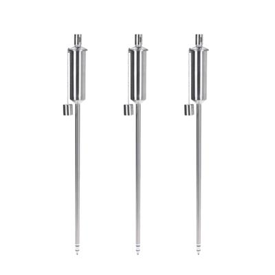 Tuinfakkel - Set van 10x stuks - 115 cm - RVS zilver - glasvezel lont - op lampenolie - oliefakkel