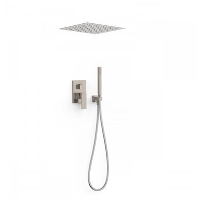 Regendoucheset Inbouw Tres Cuadro Exclusive Met Plafonddouche en Handdoucheset met Staafhanddouche RVS Tres