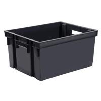 EDA Opbergkrat stapelbaar - kunststof - 30 Liter - L44 x B35 x H24 cm - antraciet