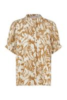 Ted flower crepe blouse - offwhite/mustard - 07057