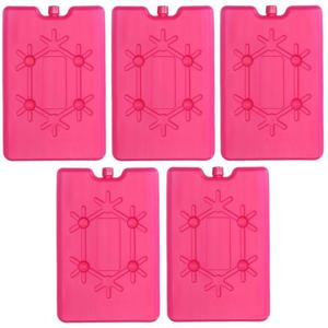 Koelelement plat - 5x - roze - 200 ml - 11 x 16 cm - koeltas/koelbox element