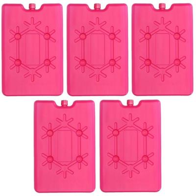 Koelelement plat - 5x - roze - 200 ml - 11 x 16 cm - koeltas/koelbox element