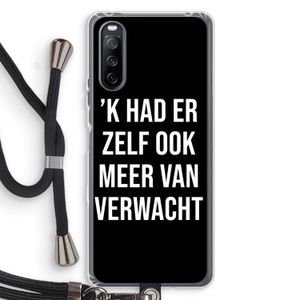 Meer verwacht - Zwart: Sony Sony Xperia 10 III Transparant Hoesje met koord
