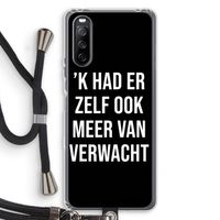 Meer verwacht - Zwart: Sony Sony Xperia 10 III Transparant Hoesje met koord