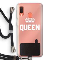 Queen zwart: Samsung Galaxy A20e Transparant Hoesje met koord Queen zwart: Samsung Galaxy A20e Transparant Hoesje met koord