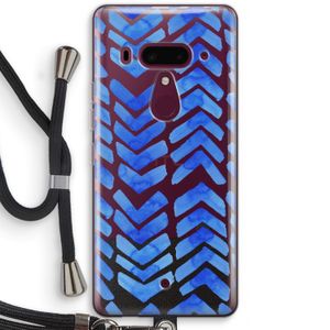 Blauwe pijlen: HTC U12+ Transparant Hoesje met koord