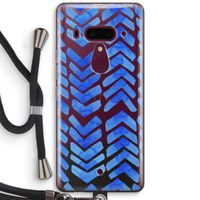 Blauwe pijlen: HTC U12+ Transparant Hoesje met koord