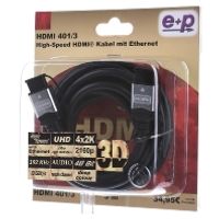e+p HDMI 401/3 HDMI kabel 3 m HDMI Type A (Standaard) Grijs - thumbnail