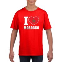 I love Marokko supporter shirt rood jongens en meisjes XL (158-164)  -