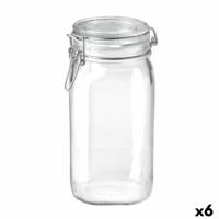 Voedselopslagcontainer Bormioli Rocco fido Transparant Glas (1,5 L) (6 Stuks)