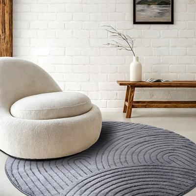Vloerkleed Elle Decoration - New York Rond - Antraciet Xcm - - Dekbed-Discounter.nl