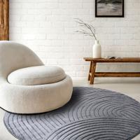 Vloerkleed Elle Decoration - New York Rond - Antraciet Xcm - - Dekbed-Discounter.nl