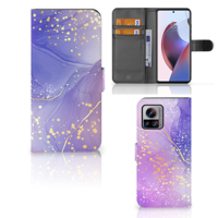 Hoesje voor Motorola Edge 30 Ultra Watercolor Paars - thumbnail