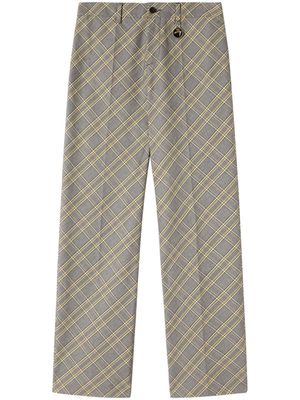 AMBUSH pantalon droit à carreaux - Gris