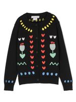 Stella McCartney Kids cardigan en maille à broderies - Noir