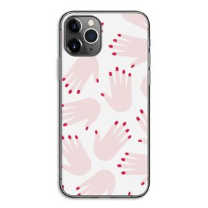 Hands pink: iPhone 11 Pro Transparant Hoesje