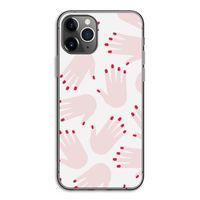 Hands pink: iPhone 11 Pro Transparant Hoesje