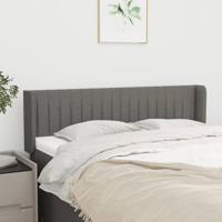 Hoofdbord met randen 147x16x78/88 cm stof donkergrijs