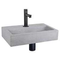 Differnz Flat fonteinset beton lichtgrijs - kraan recht - 38 x 24 x 8 cm - mat chroom