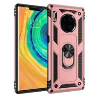 Voor Huawei mate 30 Pro Armor schokbestendig TPU + PC beschermhoes met 360 graden rotatie houder (Rose goud)