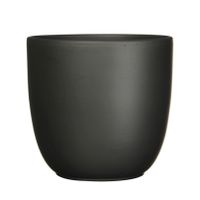 Plantenpot/bloempot Tusca - Zwart - keramiek - mat - D14.5/H14 cm