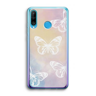 White butterfly: Huawei P30 Lite Transparant Hoesje