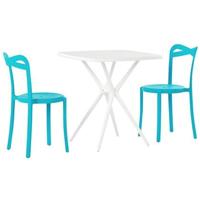 Beliani - SERSALE|CAMOGLI - Bistroset voor 2 - Blauw|Wit - Synthetisch