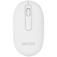 Dicota Desktop Muis Bluetooth Optisch Wit 3 Toetsen 800 dpi, 1200 dpi, 1600 dpi Afneembare kabel, Geluidsarme toetsen, Geïntegreerd scrollwiel, Oplaadbaar