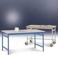 Manuflex BB3027.5021 Bijzettafel basis stationair met kunststof tafelblad in waterblauw RAL 5021, bxdxh: 1000 x 800 x 780 mm Waterblauw