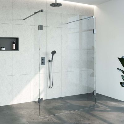 Doorloopdouche Compleet Just Creating Profielloos 140x200 cm 140/30/30 Gunmetal Sanitop