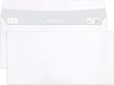250 Witte enveloppen 110x220mm 90g zelfklevend Clairalfa
