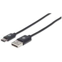 Manhattan USB-kabel USB 2.0 USB-A stekker, USB-C stekker 2.00 m Zwart 354929 - thumbnail
