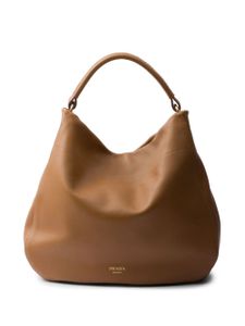 Prada grand sac porté épaule en cuir - Marron