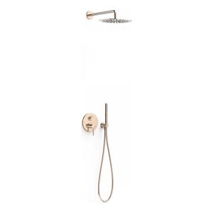 Regendouche set Tres Study | Inbouw | Mengkraan | 2-weg | Rond | 24k Rose goud