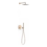 Regendouche set Tres Study | Inbouw | Mengkraan | 2-weg | Rond | 24k Rose goud