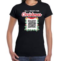 Kerst QR code kerstshirt Kerst zonder schoonmoeder dames zwart - Fout kerst t-shirt