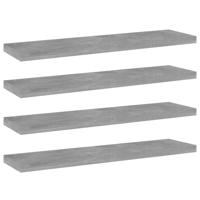 Wandschappen 4 st 40x10x1,5 cm bewerkt hout betongrijs