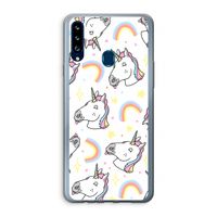 Rainbow Unicorn: Samsung Galaxy A20s Transparant Hoesje