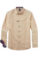 OLYMP Casual Regular Fit Overhemd beige, Effen - thumbnail