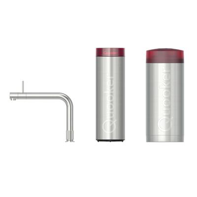 Quooker Front Keukenkraan Set - Kokend Warm- en Koud Water - RVS - met COMBI+ Reservoir & CUBE - Direct Gekoeld Bruisend Water